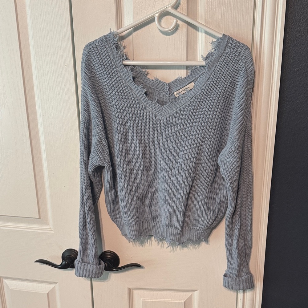 moon & madison light blue Off-the-Shoulder Sweater
